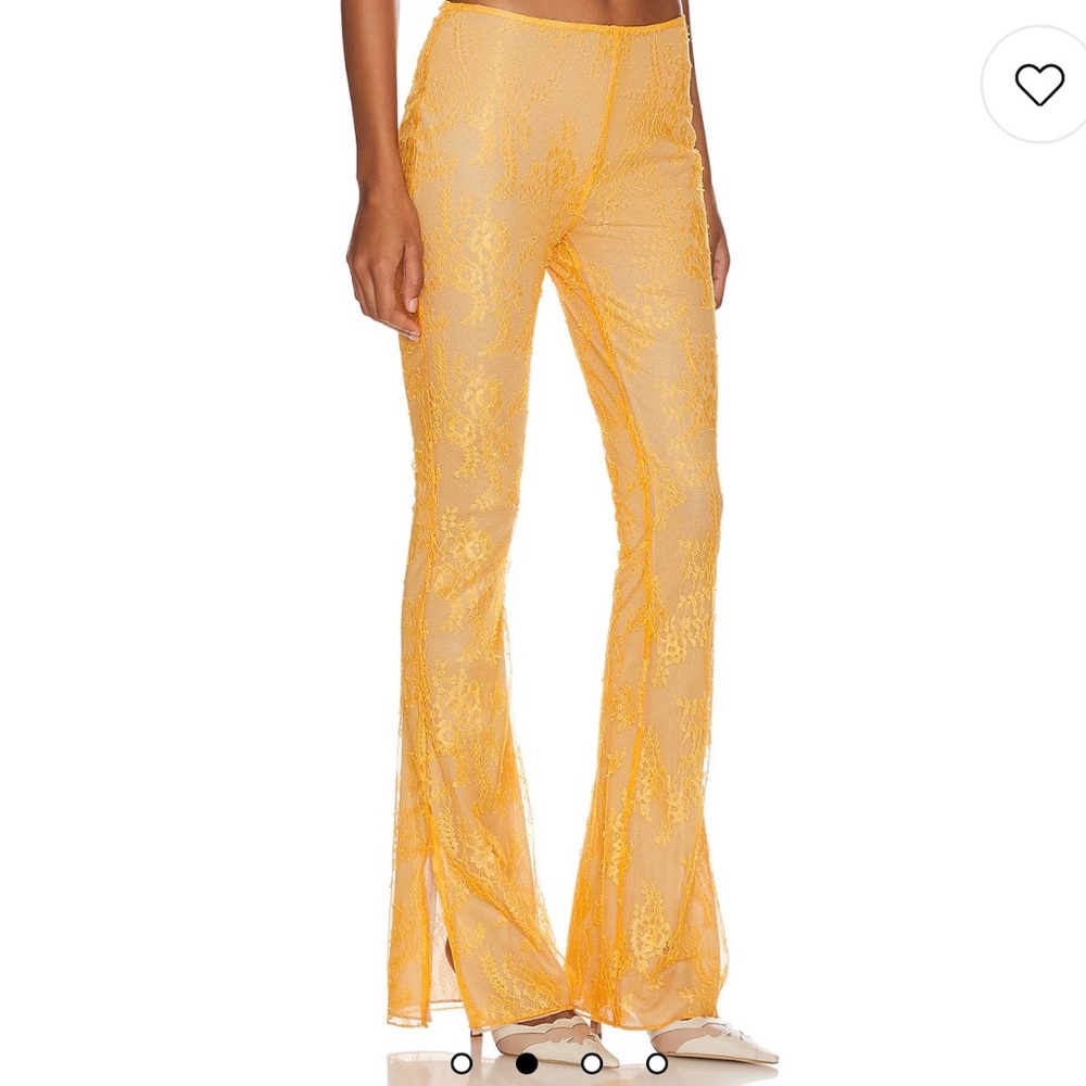 NWT LOBA Revolve Lace Flare Lace Pants Orange SMALL